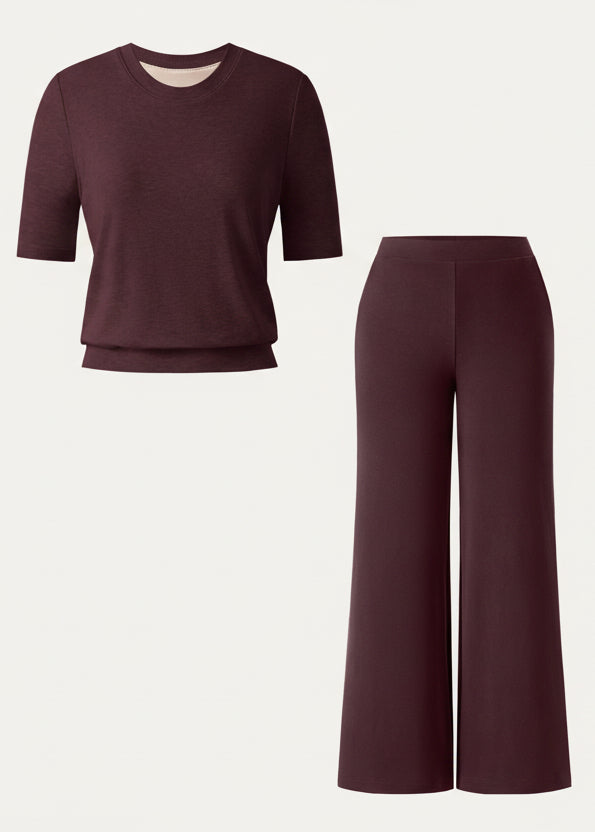 Éternelle ™ | 2 Pièces Ensemble Pantalon et Col Rond