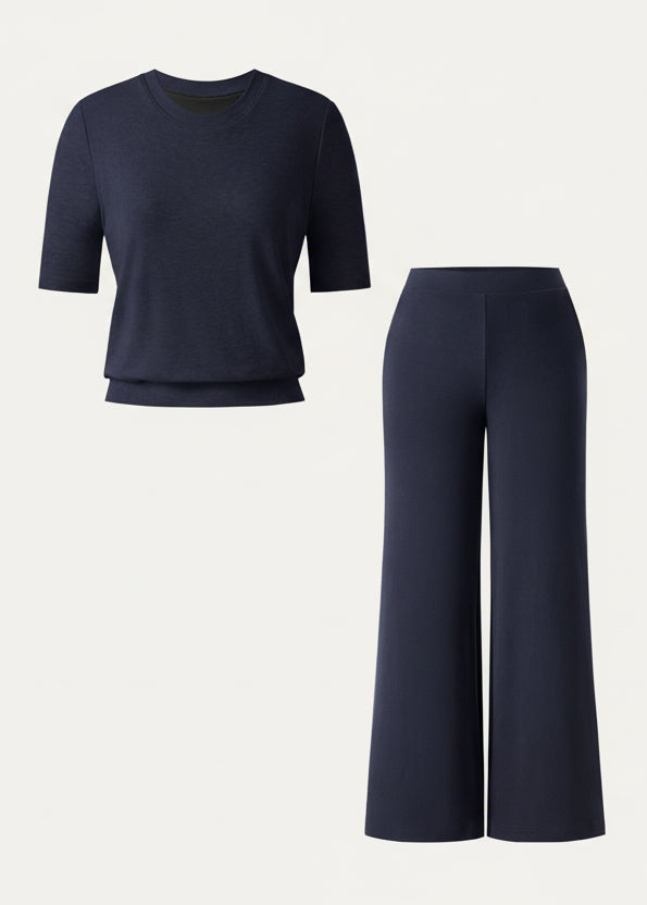 Éternelle ™ | 2 Pièces Ensemble Pantalon et Col Rond