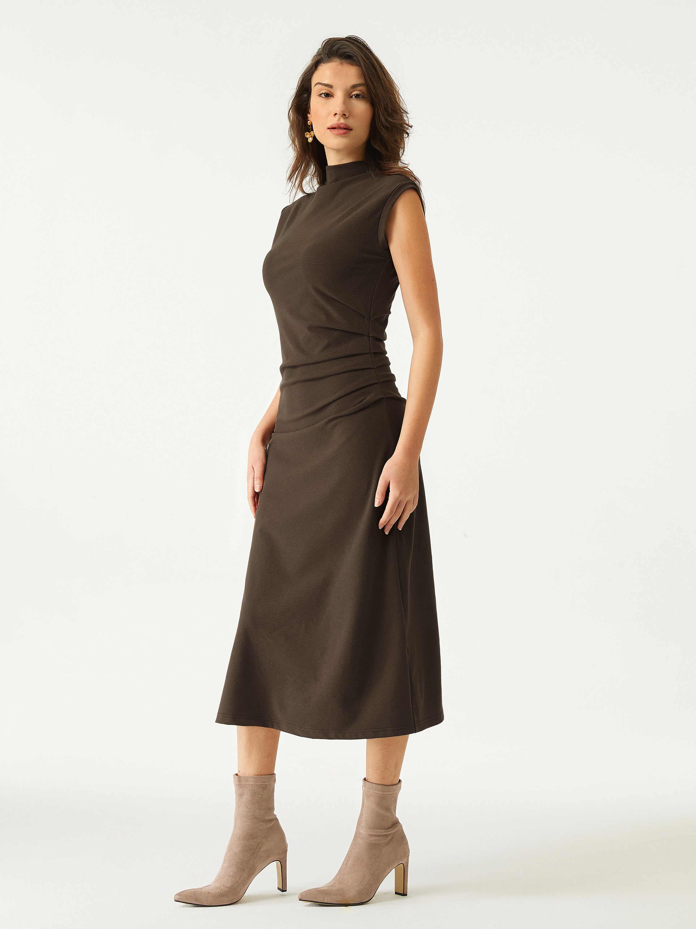 Éternelle ™ | Robe Midi à Col Haut