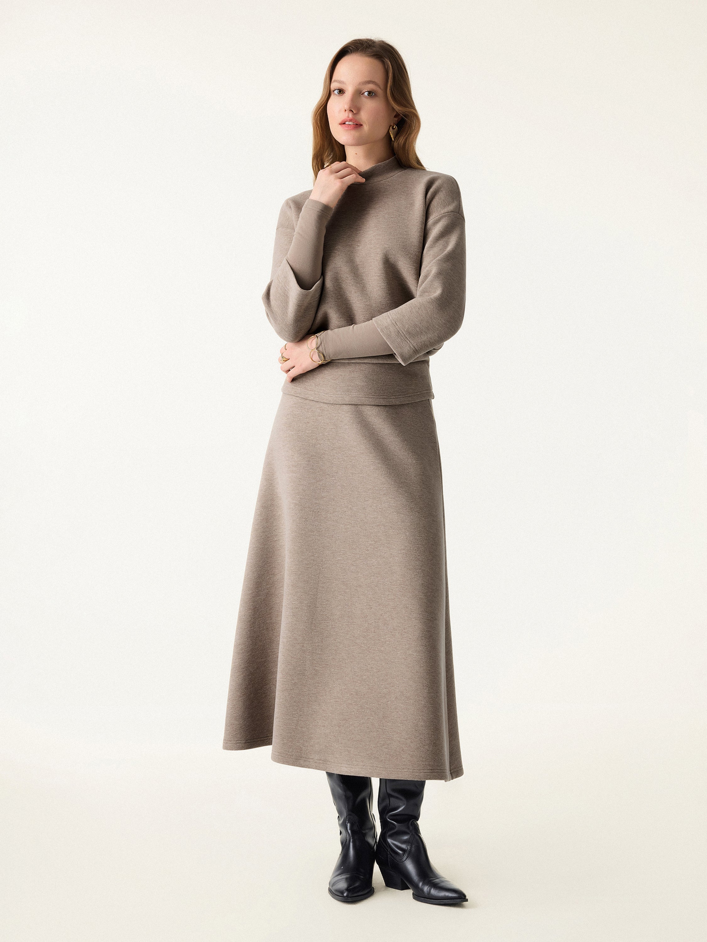 Éternelle ™ | Ensemble 2 Pièces Pull et Jupe Midi