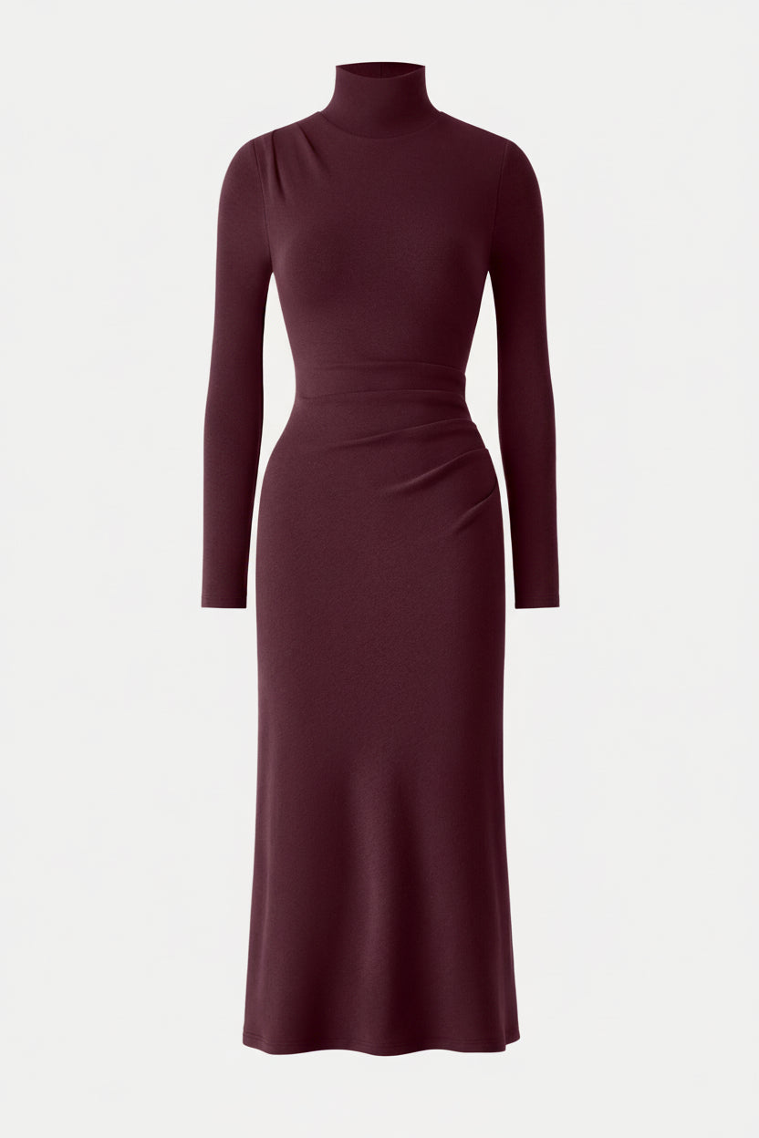 Éternelle ™ | Robe Midi à Col Roulé