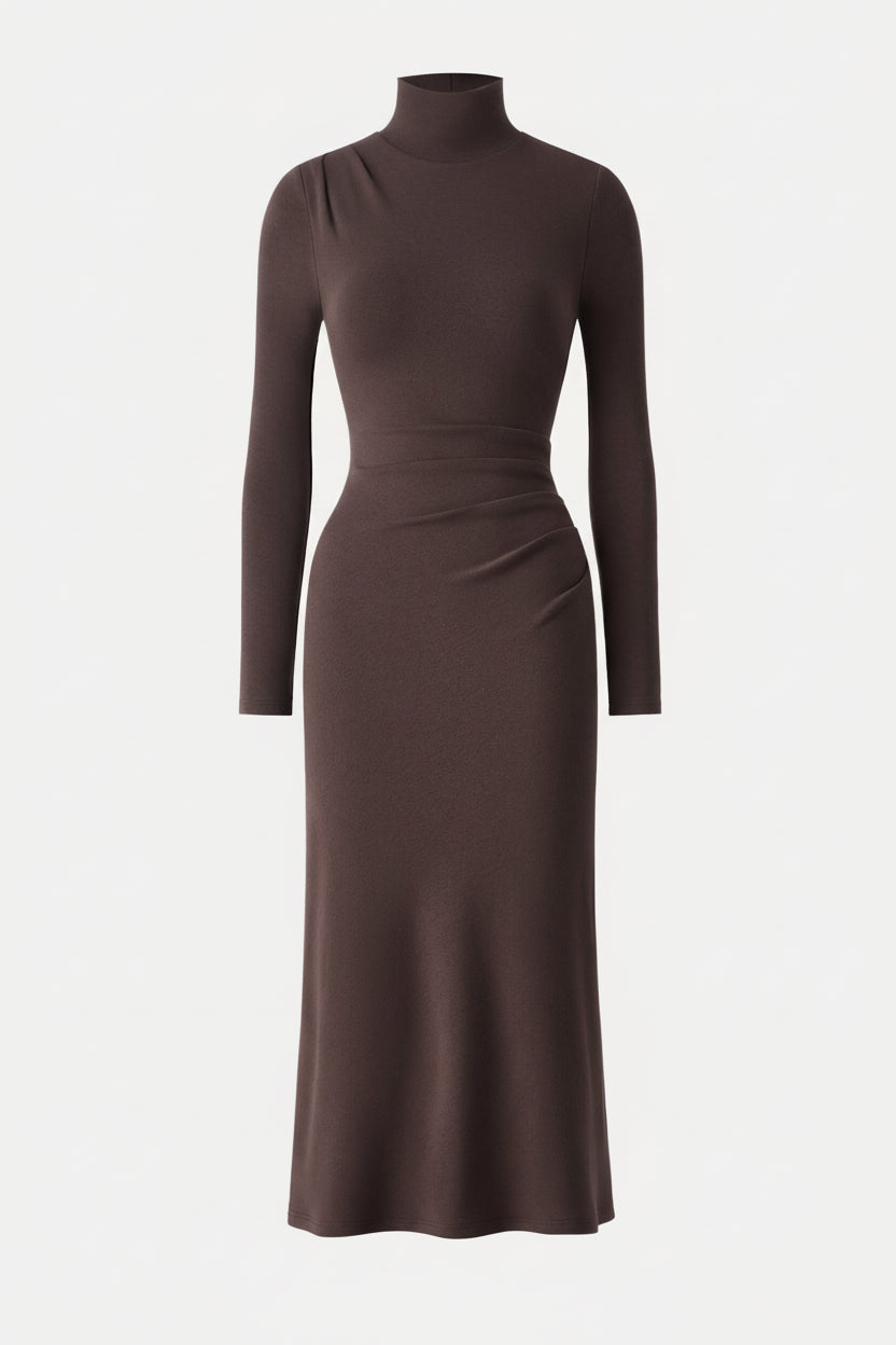 Éternelle ™ | Robe Midi à Col Roulé