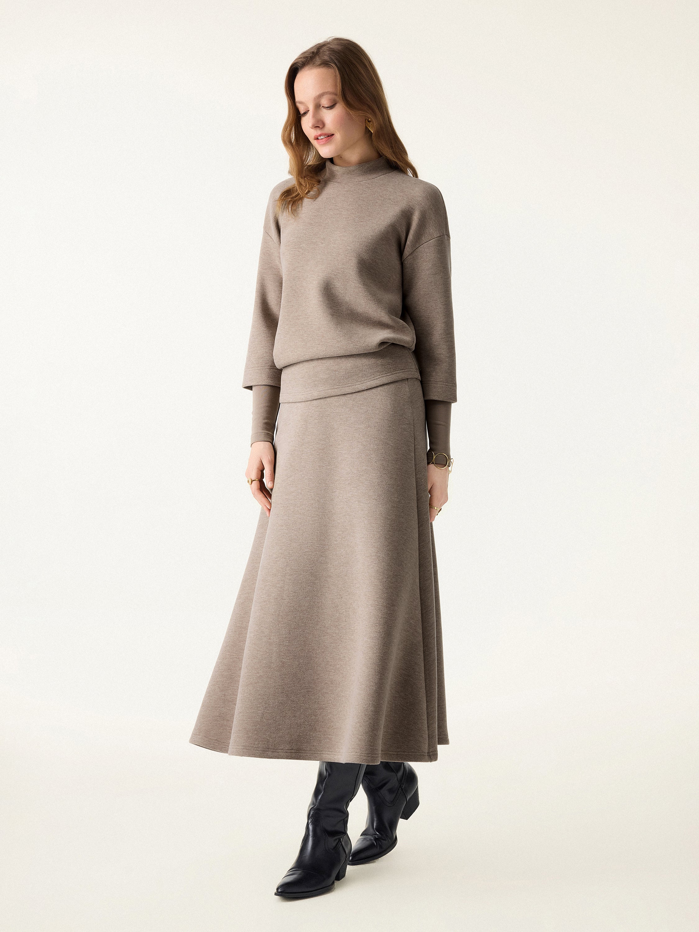 Éternelle ™ | Ensemble 2 Pièces Pull et Jupe Midi