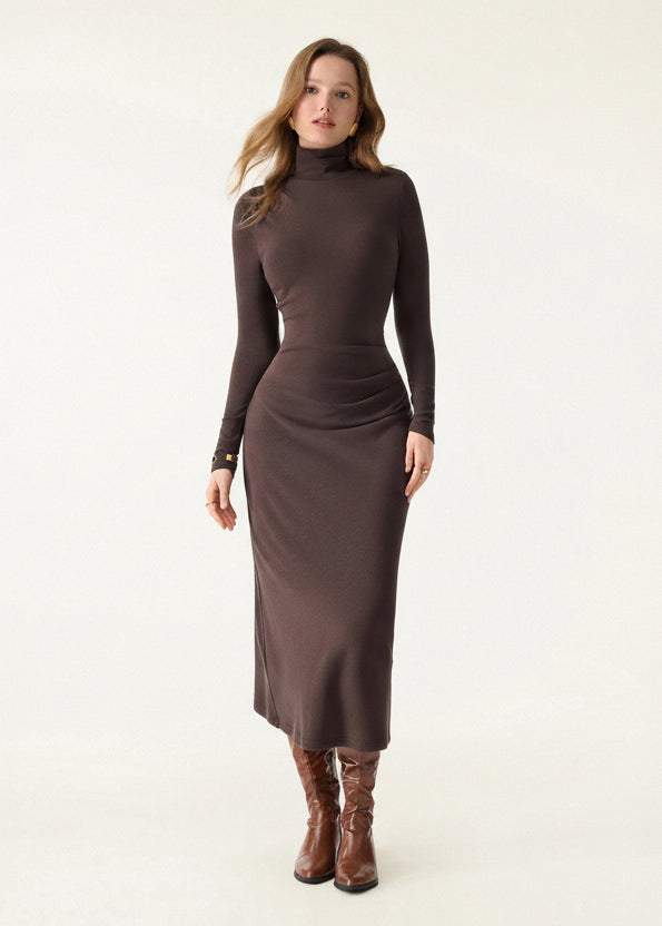 Éternelle ™ | Robe Midi à Col Roulé