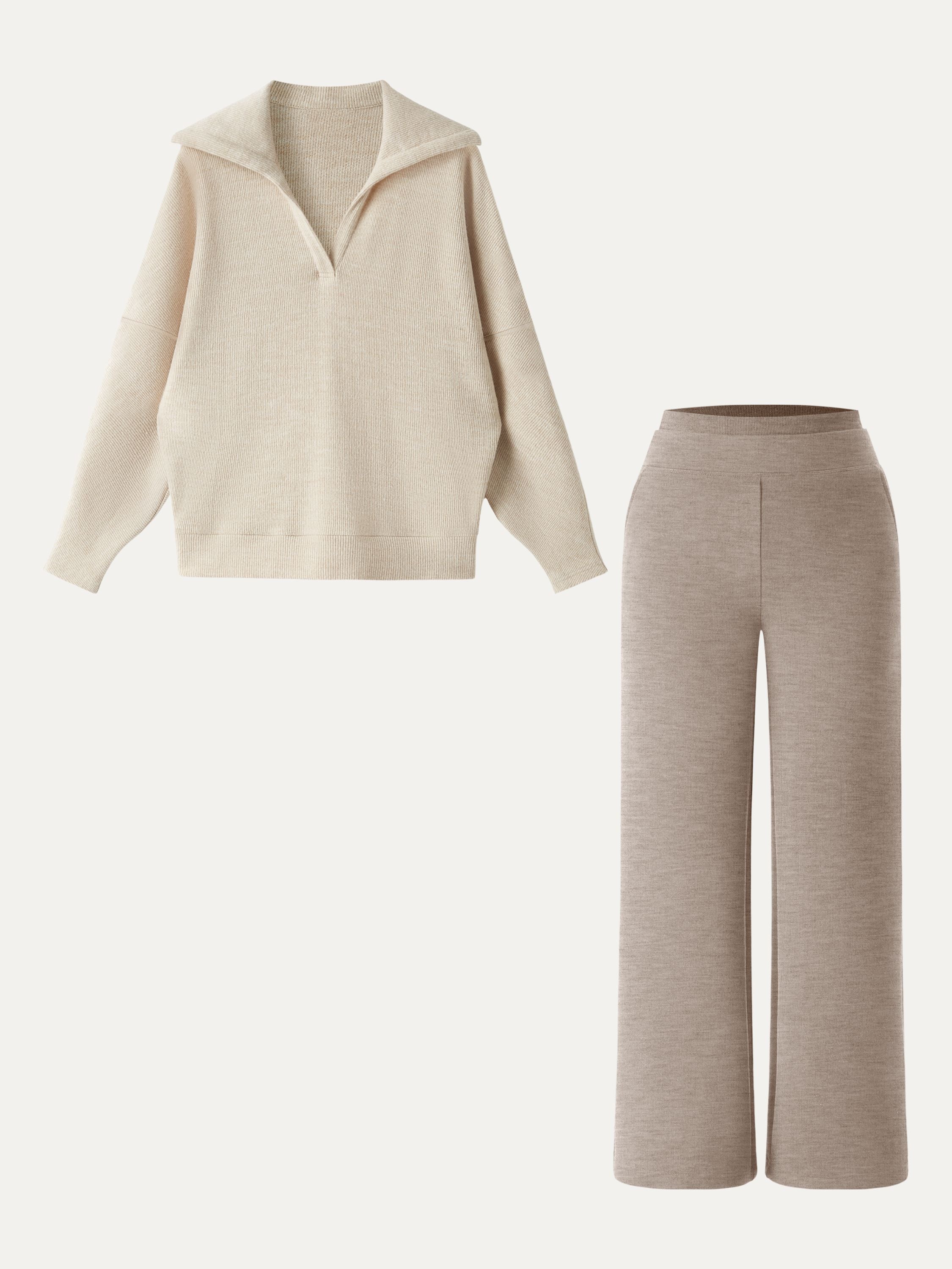 Éternelle ™ | Ensemble 2 Pièces Pantalon Droit et Pull